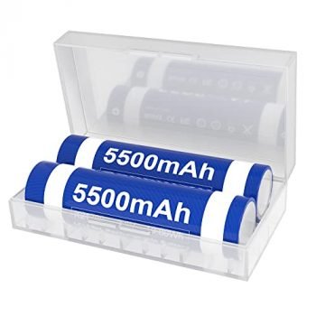 LCLEBM Flat Top Battery 5500mAh 50A 3.6V Rechargeable Batteries - 2 Packs