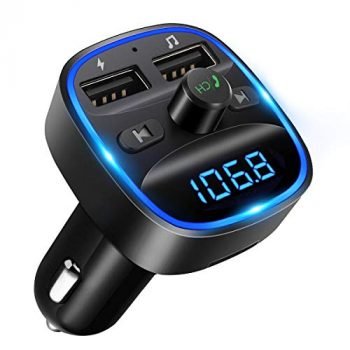 LENCENT FM Transmitter, Upgraded (2021 Version) 2022 Bluetooth FM Transmitter Wireless Radio Adapter Car Kit with Dual USB Charging Car Charger MP3 Player Support TF Card & USB Disk