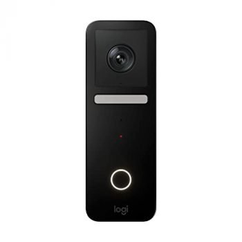 Logitech Circle View Apple HomeKit- enabled Wired Doorbell with Logitech TrueView Video, Face Recognition, Color Night Vision, and Head-to-toe HD Video