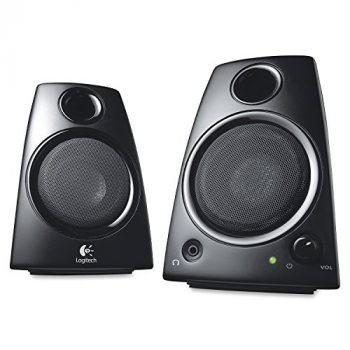 Logitech Z130 2-Piece 3.5mm Black Compact Computer Multimedia Speaker Set(Renewed)