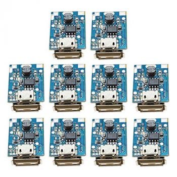 Onyehn 10Pcs 5V Boost Step Up Power Supply Module Lithium Battery Charge Protection Board HOTCHIP HT4928S(parameters Same as134N3P) DIY Charger LED Display USB and Micro Port 10 Pack