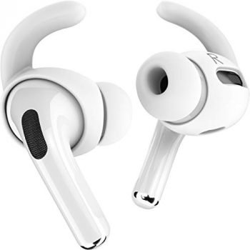 Proof Labs 3 Pairs for AirPods Pro Ear Hooks Covers [Added Storage Pouch] Accessories Compatible with Apple AirPods Pro (White)