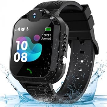 Smart Watch for Kids Ages 3-12 Years Old, Kids Phone Smart Watch Boys with SOS Call Camera Games Recorder Alarm Music Player Christmas Birthday Gifts Toys for Boys and Girls (Black)