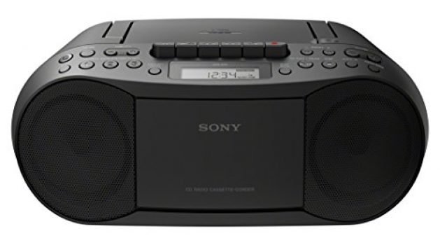 Sony Stereo CD/Cassette Boombox Home Audio Radio, Black (CFDS70BLK), 13.7 x 6.1 x 9 inches