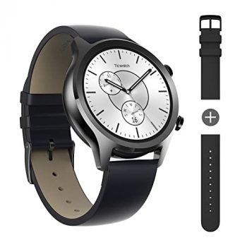 TicWatch C2 Plus 1GB RAM Smart Watch Wear OS by Google GPS NFC Payment IP68 Water and Dust Proof Smartwatch, Two Straps Included, iOS and Android Compatible-Onyx