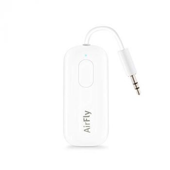 Twelve South AirFly Pro | Wireless Transmitter/Receiver with Audio Sharing for up to 2 AirPods/Wireless Headphones to Any Audio Jack for use on Airplanes, Boats or in Gym, Home, auto