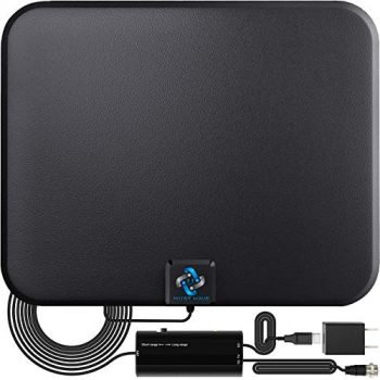 U MUST HAVE Amplified HD Digital TV Antenna Long 250+ Miles Range - Support 4K 8K 1080p Fire tv Stick and All TV's - Indoor Smart Switch Amplifier Signal Booster -18ft Coax HDTV Cable/AC Adapter