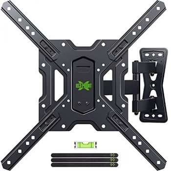 USX MOUNT Full Motion TV Mount, Swivel Articulating Tilt TV Wall Mount for 26-55" LED, OLED, 4K TVs, TV Bracket Wall Mount with VESA 400x400mm Up to 60lbs, Perfect Center Design -XMM006-1