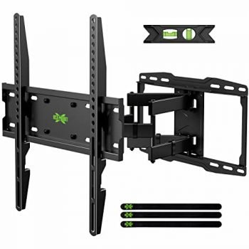 USX MOUNT Full Motion TV Wall Mount with Height Setting for Most 32-65 inch Flat Screen/LED/4K TVs, Swivel/Tilt TV Mount Bracket Max VESA 400x400mm, Holds up to 110lbs, for 16" Wood Stud.