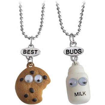 2 pcs Best Friends Necklace Milk and Biscuit Friendship Necklace Set for Teen Girls Boys Friendship Necklace Set of 2