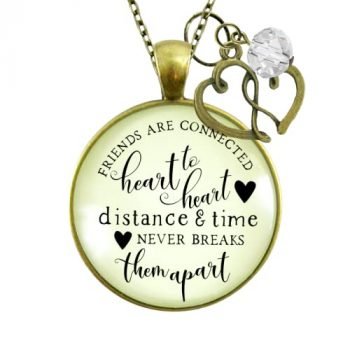 Gutsy Goodness Friendship Necklace Friends Connected Long Distance Jewelry Open Charm 24"