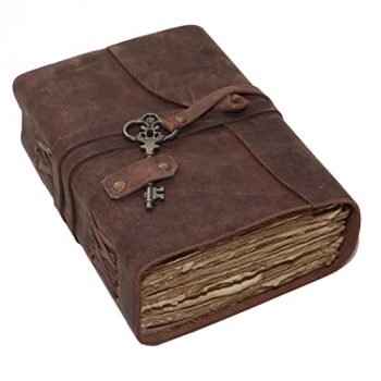 Handmade Leather Journal Vintage Antique Book of Shadows Antique Journal Leather Sketchbook Great Gift for Men Women Leather Notebook 7x5" inches
