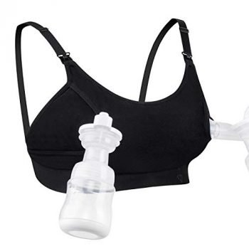 Hands Free Pumping Bra, Momcozy Adjustable Breast-Pumps Holding and Nursing Bra, Suitable for Breastfeeding-Pumps by Lansinoh, Philips Avent, Spectra, Evenflo and More(Black, X-Large)