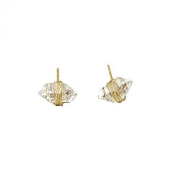 Herkimer Diamond Stud Earrings in 14K Gold Fill for women by Lotus Stone Design (gold-filled)