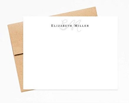 Monogram and Modern Personalized Stationery Note Cards with Envelopes