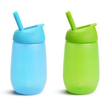 Munchkin Simple Clean Straw Cup, 10 Ounce, 2 Pack, Blue/Green