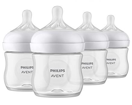 Philips AVENT Natural Baby Bottle with Natural Response Nipple, Clear, 4oz, 4pk, SCY900/04