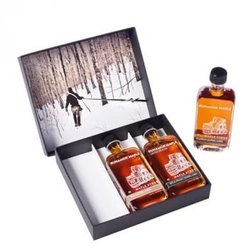 Runamok Maple Syrup Gift Box | Barrel-Aged Selection | Special Present For Holidays| Bourbon, Apple-Brandy & Rum Barrel-Aged Maple Syrup | 3 Bottles of Real Maple Syrup | 8.45 Fl Oz (250mL)