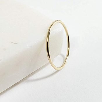 Solid 14k Gold Thin Stacking Ring