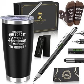 Birthday Gifts for Men, Fathers Day Dad Gifts for Him Husband Boyfriend, Unique Gifts for Dad Gift Box Mens Gift Ideas for Anniversary Fathers Day Christmas Presents for Men Tumbler Multitool Gift Set