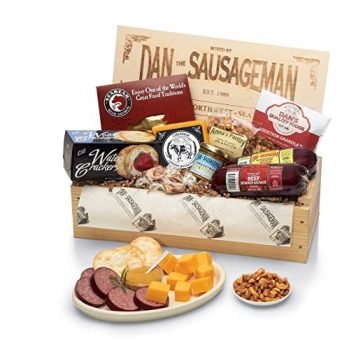 Dan the Sausageman's Favorite Gourmet Gift Basket -Featuring Dan's Original Sausage, Seabear Salmon, 100% Wisconsin Cheeses, and Dan's Sweet Hot Mustard