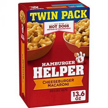 Hamburger Helper Cheeseburger Macaroni, Made With Real Cheese, Twin Pack, 13.6 oz