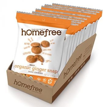 Homefree Mini Ginger Snap Cookies, Organic, Gluten Free, Nut Free, Vegan, Individually Wrapped Packs, School Safe and Allergy Friendly Snack, 0.95 oz. (Pack of 10)