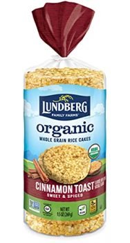 Lundberg Organic Brown Rice Cakes, Cinnamon Toast, 9.5oz, Gluten-Free, Vegan, Whole Grain, Kosher, USDA Certified Organic, Non-GMO Verified