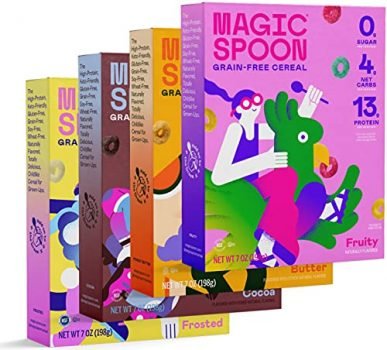 Magic Spoon Cereal, Variety 4-Pack - Keto, Gluten & Grain Free, Low Carb, High Protein, Zero Sugar, Non-GMO Breakfast Cereal