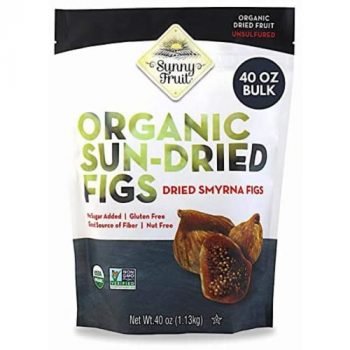 ORGANIC Dried Smyrna Figs - Sunny Fruit - 40oz Bulk Bag | Tender & Juicy - NO Added Sugars, Sulfurs or Preservatives | ALLERGEN-FRIENDLY, VEGAN, KOSHER & HALAL