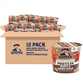 Quaker 10g Protein Instant Oatmeal, Maple Brown Sugar Express Cup, 2.11oz 12 case