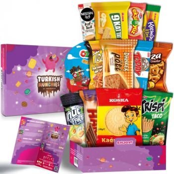 Turkish Munchies by Muekzoin Midi International Snack Box | Premium and Exotic Foreign Snacks | Unique Snack Food Gifts Included | Try Extraordinary Turkish Gourmet Snacks | Candies from Around the World | Fantastic Space Themed Box | 12 Full-Size Snacks