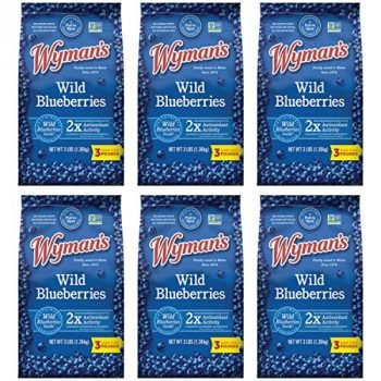 Wyman’s Wild Blueberries | No Preservatives, Non-GMO Certified | 18 Pounds Total of Fresh Frozen Fruit - 3LB per Bag (6 Pack)