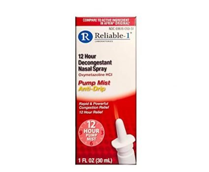 Nasal Spray by Reliable 1 Laboratories | 12 Hour Relief Nasal Decongestant | Rapid and Powerful Sinus Relief Nose Spray | Pump Mist Anti Drip Congestion Relief | Oxymetazoline HCI | 1 Fl Oz