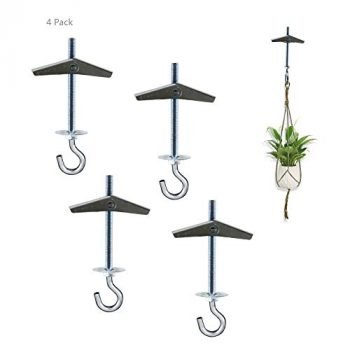 4 Pack Carbon Steel Plasterboard Ceiling Hooks Spring Toggle Wing Bolts Hanger Wall Ceiling Installation Cavity Wall Fixing Anchors Ceiling Hook Heavy Duty Swag Hanging Plants