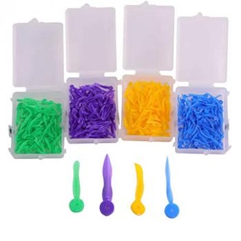 400pcs Disposable Plastic Wedges Dental Plastic Poly-Wedges with Holes 4 Colors 4 Sizes/Set