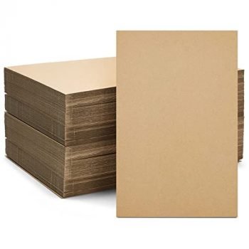 50 Pack Large Corrugated Cardboard Sheets, 11x17 Flat Packaging Inserts for Mailers, Shipping, Crafts (2mm Thick)