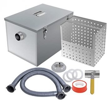 8 lbs Commercial Grease Trap for Home Restaurants Under Sink, Stainless Steel Interceptor