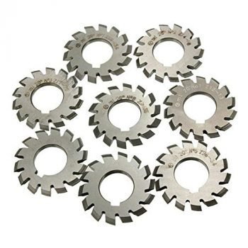 8 pcs Module M1 Inner Bore 20° 22mm HSS Involute Gear Cutters Set for Milling Machine High Speed Steel Disk-Shaped