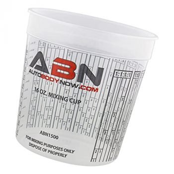 ABN Paint Mixing Pitcher Cups- 100 Clear Paint Mixing Containers for 1pt/473ml of Paint, Activators, and Thinner