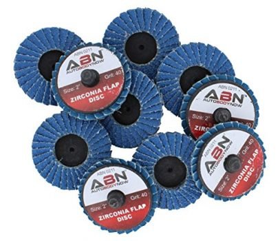 ABN Sandpaper Disc Set, 2in - T27 40 Grit High Density Zirconia Alumina 10pk Round Sander Flat Flap Round Sanding Pads