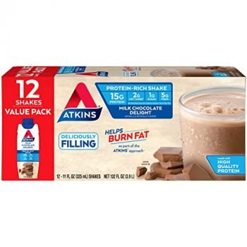 Atkins Gluten Free Protein-Rich Shake, Milk Chocolate Delight, Keto Friendly, 11 Fl Oz (Pack of 12)