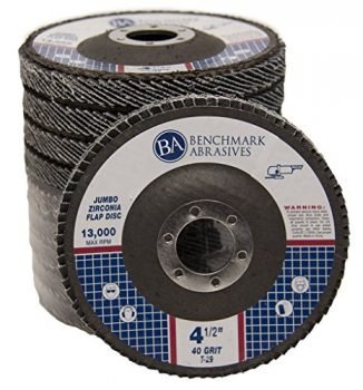 Benchmark Abrasives 4.5" x 7/8" Premium High Density Jumbo Zirconia Type 29 Flap Disc 40 Grit - 10 Pack