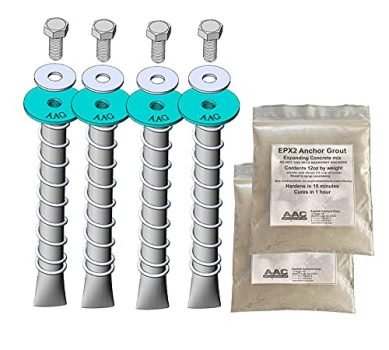 BoltHold - AK-4 Asphalt Anchor & Grout Kit - Four 1500lb Pull Rated SP10-38 Chemical Anchors (5/8" x 6") with EPX2 Anchoring Grout - for Installation of Sheds, Carports, Bike Racks, & More