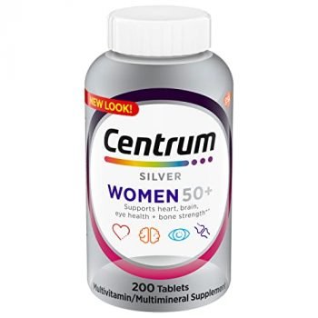 Centrum Silver Women's Multivitamin for Women 50 Plus, Multivitamin/Multimineral Supplement with Vitamin D3, B Vitamins, Calcium and Antioxidants, Gluten Free, Non-GMO Ingredients - 200 Count