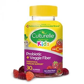 Culturelle Kids Daily Probiotic + Veggie Fiber Gummies , Prebiotic + Probiotic with Vitamin C Boost, Digestive + Immune Support*, Gluten Free, Berry Blast Flavor, Multi Color, 30 Count (Pack of 1)