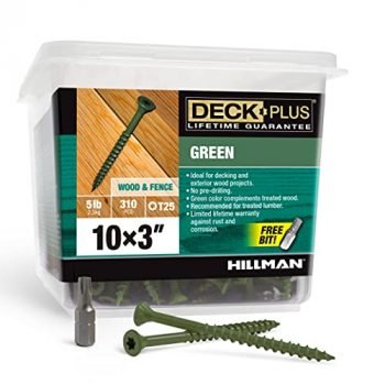 Deck Plus 48405 Wood Screws #10 x 3", Green, 5lb Box