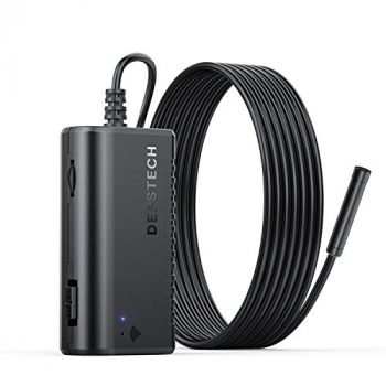 DEPSTECH Wireless Endoscope, IP67 Waterproof WiFi Borescope Inspection 2.0 Megapixels HD Snake Camera for Android and iOS Smartphone, iPhone, iPad, Samsung -Black(11.5FT)