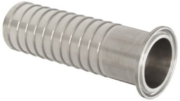 Dixon 14MPHRL150 Stainless Steel 304 Sanitary Fitting, Brewery Hose Adapter, 1-1/2" Tube OD x 1-1/2" Hose ID Barbed