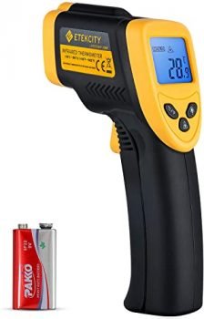 Etekcity Infrared Thermometer 1080, Heat Temperature Temp Gun for Cooking, Laser IR Surface Tool for Pizza Oven, Meat, Griddle, Grill, HVAC, Engine, Accessories, -58°F to 1022°F, Yellow